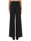 Alexander Mcqueen Wide-leg Pant In Wool Blend In Black