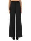 Alexander Mcqueen Wide-leg Pant In Wool Blend In Black