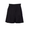 Alexander Mcqueen Pleated Design Shorts With Belt Loops And Back Pockets In Black