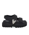 Alexander Mcqueen Embellished Leather Platform Sandals In Black