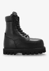 Alexander Mcqueen Elegant Black Leather Ankle Boots For Men In Black