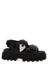 Alexander Mcqueen Leather Dual-grip Platform Sandals In Black