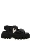 Alexander Mcqueen Leather Platform Sandals In Black