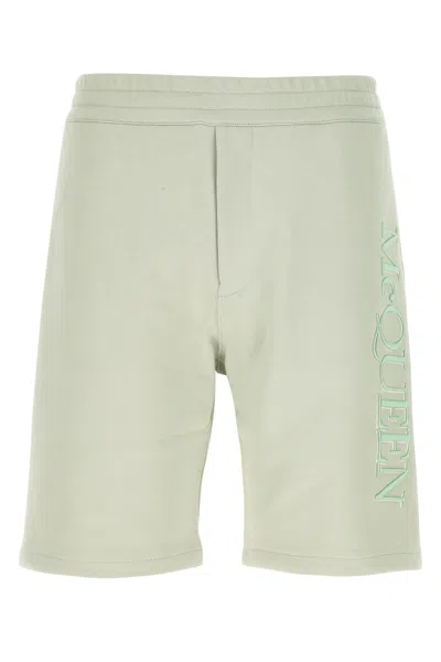 ALEXANDER MCQUEEN PASTEL GREEN COTTON BERMUDA SHORTS