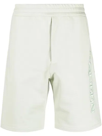 ALEXANDER MCQUEEN ALEXANDER MCQUEEN PASTEL GREEN COTTON BERMUDA SHORTS
