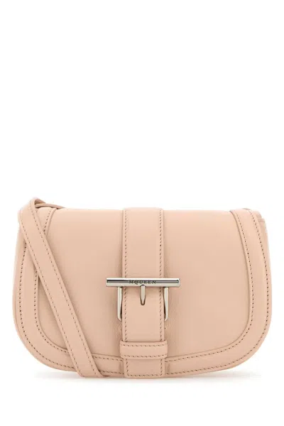 Alexander Mcqueen Women Pastel Pink Leather Mini Satchel Crossbody Bag