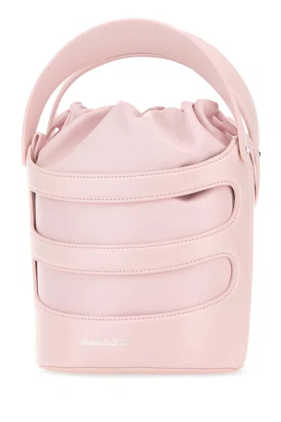 ALEXANDER MCQUEEN PASTEL PINK LEATHER THE RISE BUCKET BAG