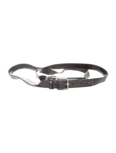 Pre-owned Alexander Mcqueen Patent Leather Belt In Black