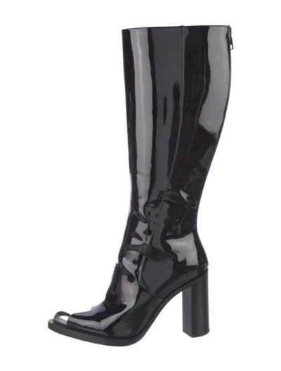 Pre-owned Alexander Mcqueen Patent Leather Boots In Black