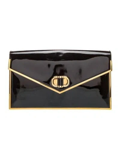 Pre-owned Alexander Mcqueen Patent Leather Clutch In Black