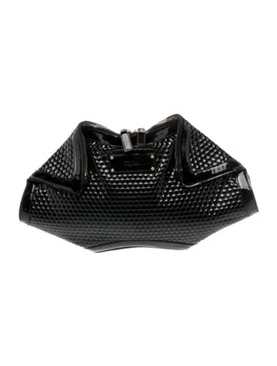 Pre-owned Alexander Mcqueen Patent Leather Clutch In Black