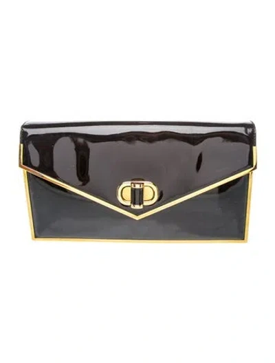 Pre-owned Alexander Mcqueen Patent Leather Clutch In Black