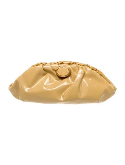 Pre-owned Alexander Mcqueen Patent Leather Clutch In Neutral