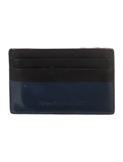 Pre-owned Alexander Mcqueen Patent Leather Colorblock Pattern Card Holder In Multi