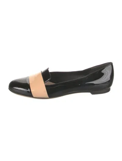 Pre-owned Alexander Mcqueen Patent Leather Colorblock Pattern Loafers In Black