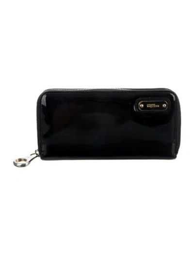 Pre-owned Alexander Mcqueen Patent Leather Continental Wallet In Black