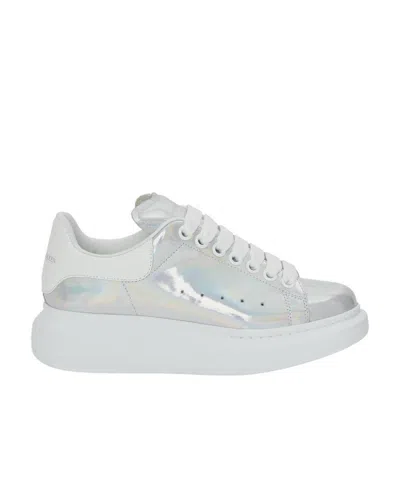 Alexander Mcqueen Patent-leather Low-top Sneakers In White