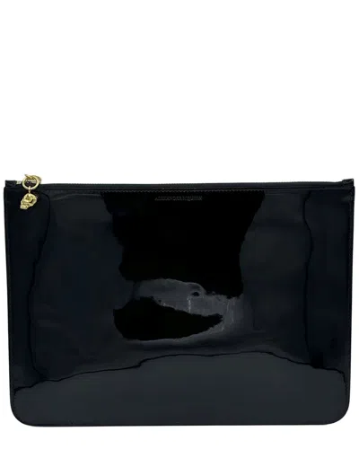 Alexander Mcqueen Patent Leather Pouch In Pattern