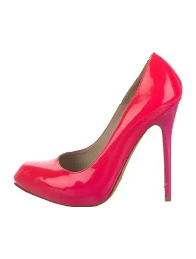 Pre-owned Alexander Mcqueen Patent Leather Pumps In Pink