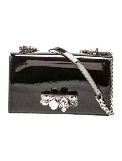 Pre-owned Alexander Mcqueen Patent Leather Shoulder Bag In Black