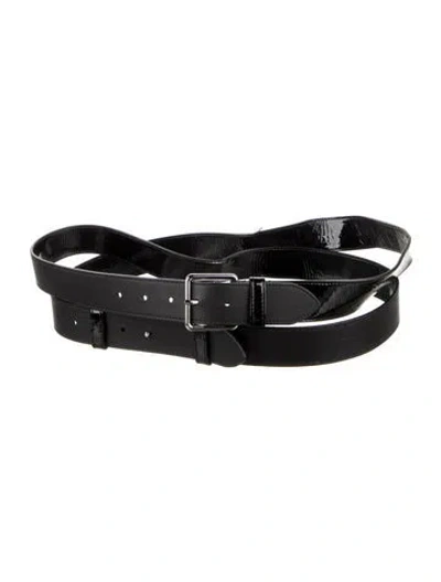 Pre-owned Alexander Mcqueen Patent Leather Waist Belt In Black