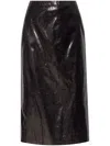 Alexander Mcqueen Mcqueen Silk Blend Midi Pencil Skirt In 1000 Black