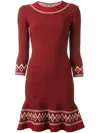 Alexander Mcqueen Patterned A-line Dress In Red