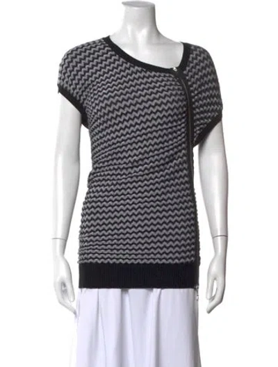 Pre-owned Alexander Mcqueen Patterned Asymmetrical Top In Multi