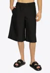 Alexander Mcqueen Men Black Viscose Blend Bermuda Shorts In Black