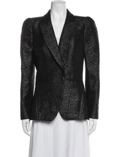 Pre-owned Alexander Mcqueen Patterned Blazer In Black