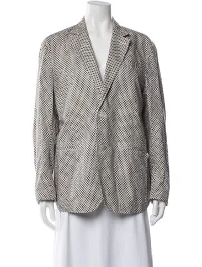 Pre-owned Alexander Mcqueen Patterned Blazer In White