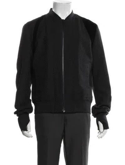 Pre-owned Alexander Mcqueen Patterned Bomber Jacket In Black