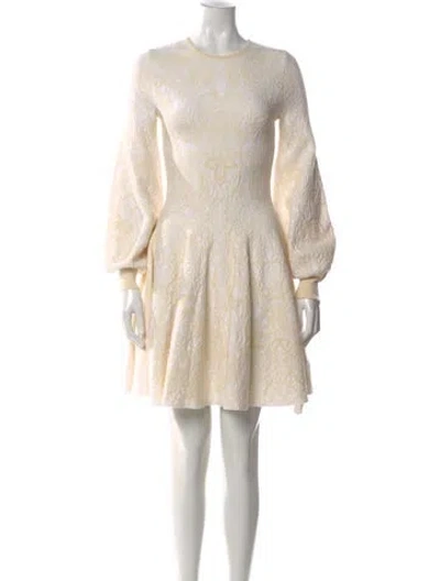 Pre-owned Alexander Mcqueen Patterned Mini Dress In Neutral