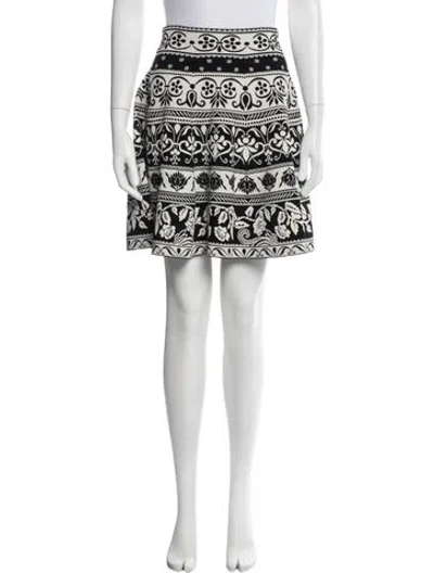 Pre-owned Alexander Mcqueen Patterned Mini Skirt In Black