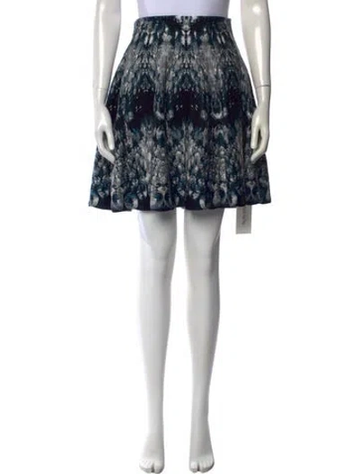 Pre-owned Alexander Mcqueen Patterned Mini Skirt In Black