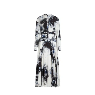 Alexander Mcqueen Patterned Silk Maxi Dress In Multi