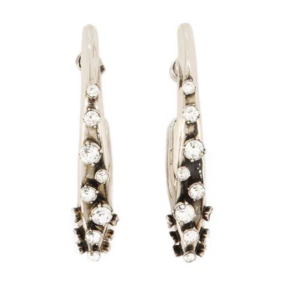 Alexander Mcqueen Pave Earrings In Silver