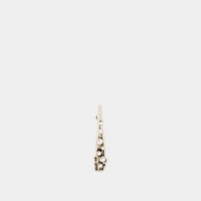 ALEXANDER MCQUEEN PAVE FACETED EARRINGS - ALEXANDER MCQUEEN - SILVER TONE