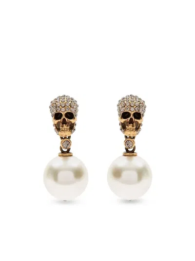 Alexander Mcqueen Elegant Leather Earrings For Women In Multi