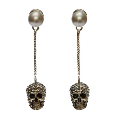 ALEXANDER MCQUEEN ALEXANDER MCQUEEN PAVE SKULL CHAIN EARRINGS