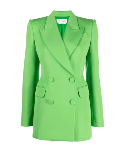 Alexander Mcqueen Peak-lapel Double-breasted Blazer In Green
