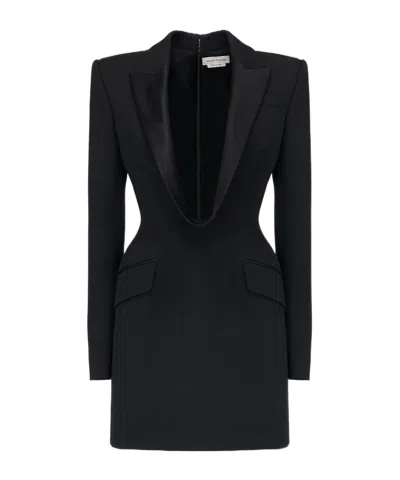 ALEXANDER MCQUEEN ALEXANDER MCQUEEN LONG-SLEEVED LAPEL DRESS