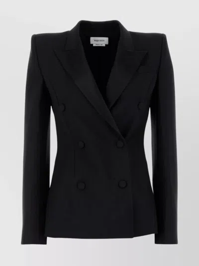 ALEXANDER MCQUEEN PEAK LAPELS WOOL BLEND BLAZER