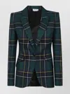 Alexander Mcqueen Single-breasted Wool Tartan Jacket With Peak Lapels In Green