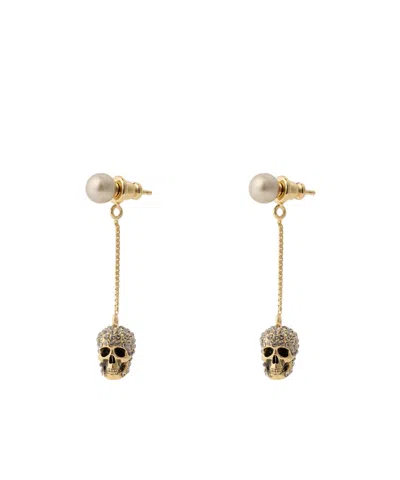 Alexander Mcqueen Pearl Earrings In Multi