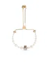 Alexander Mcqueen Skull And Pearl Friendship Bracelet In Gold