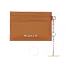 Alexander Mcqueen Chain Attached Crossbody Card Holder In Silver Tone