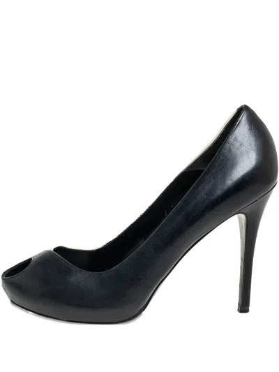 Pre-owned Alexander Mcqueen Peep-toe Leather Pumps