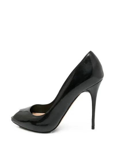 Pre-owned Alexander Mcqueen Peep-toe Pumps In Black