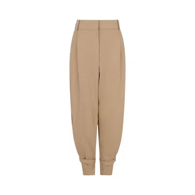 Pre-owned Alexander Mcqueen Pegged Trousers 'camel' | Tan | Women's Size 42 In Brown